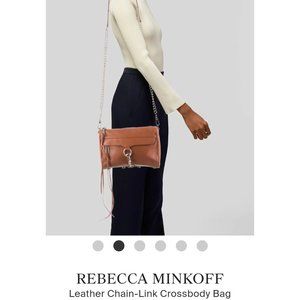 Rebecca Minkoff Studded Textured Leather Crossbody Gold hardware Leather tassel